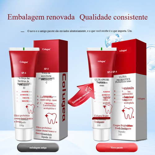 Creme Dental Doutoral com Probióticos SP-4, Clareamento Estético, Hálito Fresco, Limpeza Profunda e Remoção de Manchas Dentárias