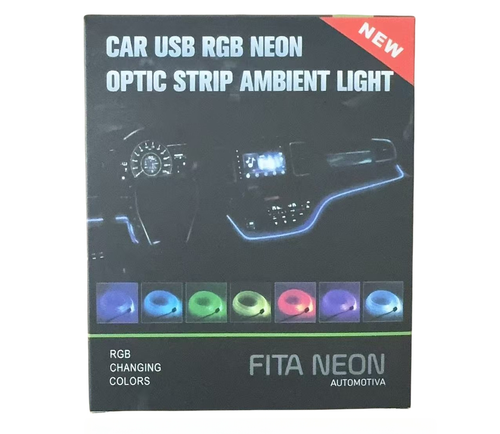 RGB car ambient light 5M App-controlled interior lighting Plug-and-play installation Selling Points 7-color changing with smooth transitions USB-powered, no wiring needed Fits dashboard or rear cabin seamlessly 5 meter fiber options for full coverage