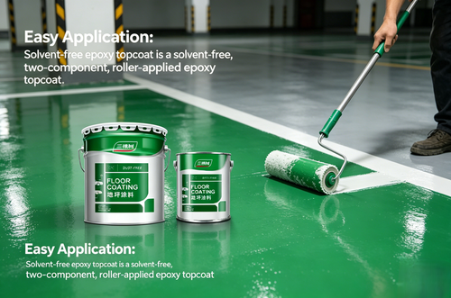 Light_Gray_Floor_Topcoat_and_Hardener_Set Solvent free epoxy self flowing flat floor paint 20kg + 4 * 5 Solvent-free epoxy self-flowing flat paint curing agent