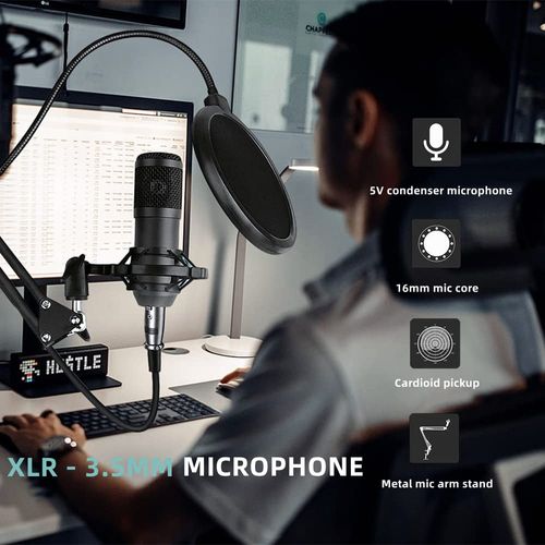 sktome Podcast Equipment Bundle for 2, V8s Voice Changer with BM-800 Podcast Microphone Bundle - Studio Condenser Microphone Perfect for Podcasting, Recording, Singing, Streaming and Gaming
