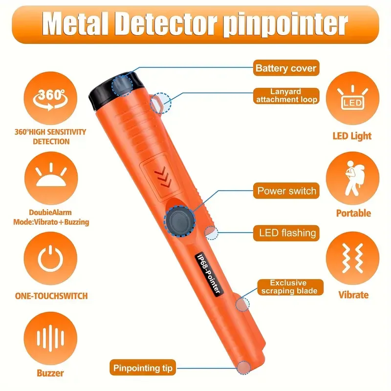 Try this highly sensitive metal detector. It is small in size, highly sensitive, easy to carry and perfect for outdoor treasure hunting. It is a popular product in Europe and America.