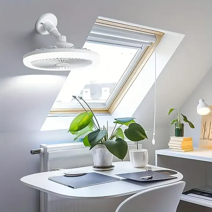 🔥Latest 2 in 1 ceiling fan with light. Quiet and comfortable energy saving. Invisible ceiling fan light. Remote control multi-gear high wind power. Multi-color LED lights are adjustable