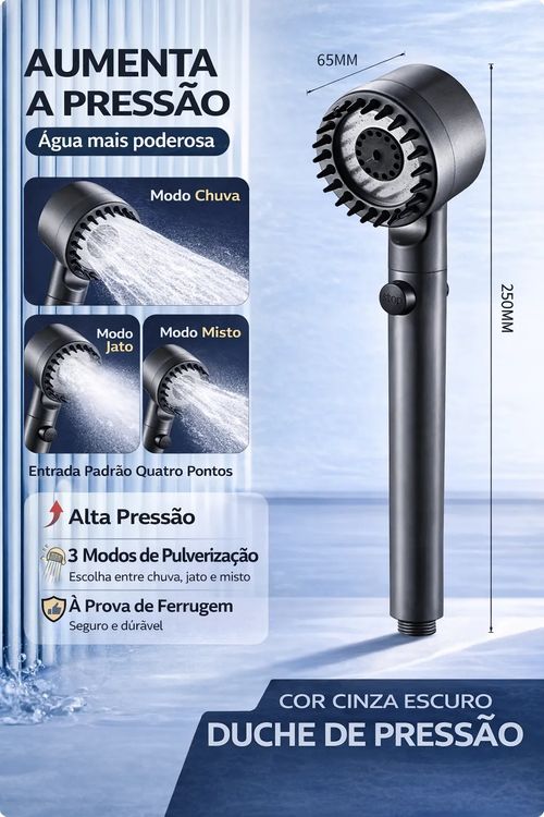🚿 Chuveiro Turbo de Alta Pressão com Filtro 💦 | Água Forte e Mais Limpa