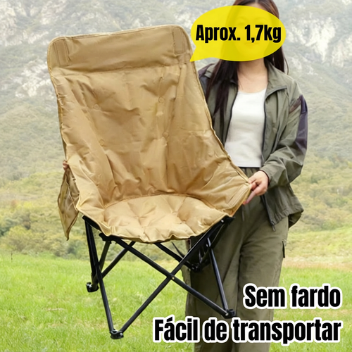 Cadeira de lua de encosto alto ao ar livre portátil pode sentar-se e deitar cadeira ao ar livre viagem camping cadeira dobrável portátil cadeira de praia espreguiçadeira