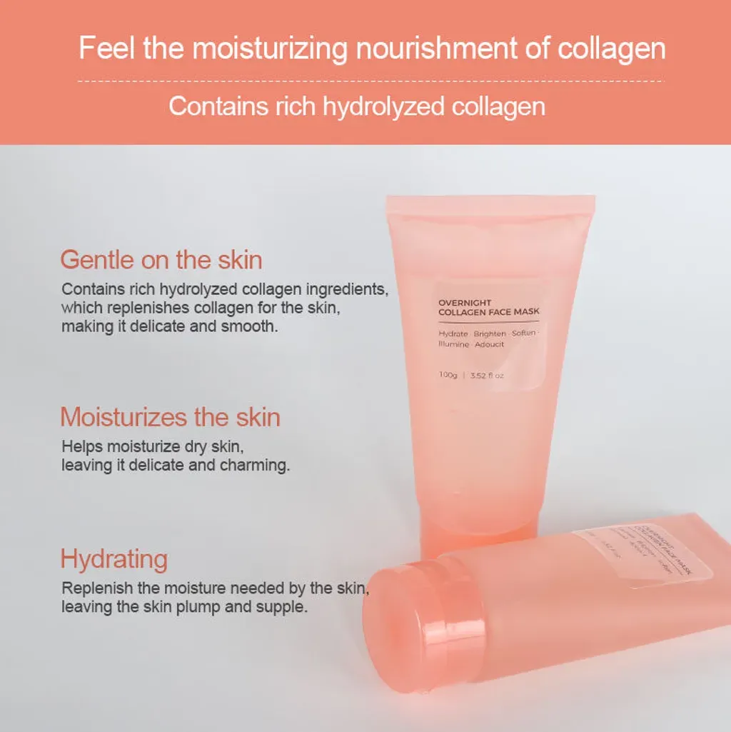 Máscara de Sono Colágeno: Acorde Linda sem Esforço! ✨ 🚫 Sem lavagem, sem sujidade.