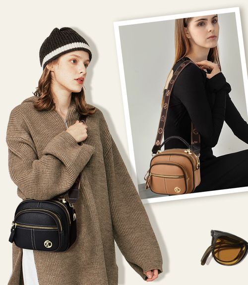 ✨ Promoção Quente 🎁 Bolsa Feminina de Couro com Alça Larga Ajustável e Grande Capacidade