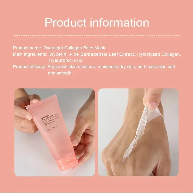 Máscara de Sono Colágeno: Acorde Linda sem Esforço! ✨ 🚫 Sem lavagem, sem sujidade.