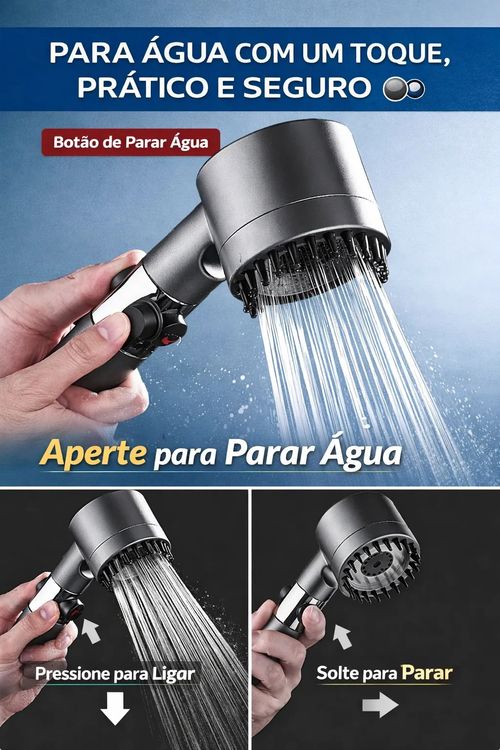 🚿 Chuveiro Turbo de Alta Pressão com Filtro 💦 | Água Forte e Mais Limpa