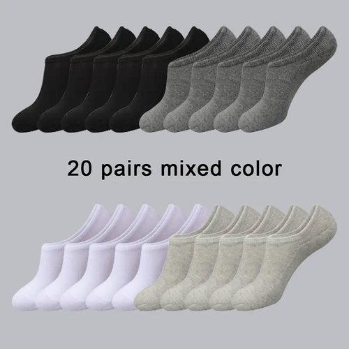 20 Pairs Classic White Ankle Socks