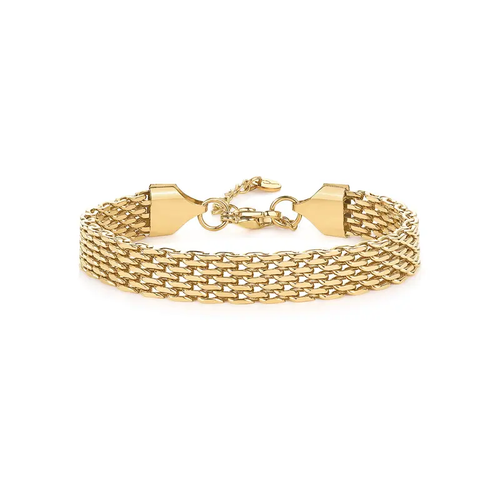 Waterproof Chunky Chain Bracelet for Women -  Gold Plated Trendy Adjustable Chain Bracelet - Lightweight Stainless Steel Jewelry