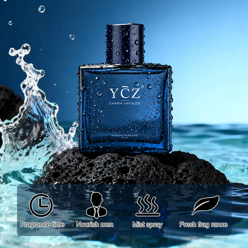 YCZ Midnight Marine Men's Cologne EDP, 50 mL Aromatic Marine   Citrusy Fragrance Scent Blend with Jasmine, Magnetic, Sensual, Long Lasting for Dates & Everyday Wear