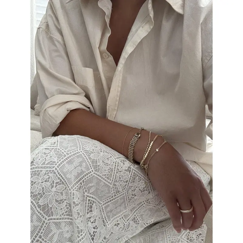 Waterproof Chunky Chain Bracelet for Women -  Gold Plated Trendy Adjustable Chain Bracelet - Lightweight Stainless Steel Jewelry