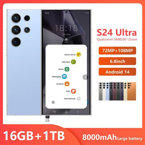 S24 Ultra 2025 Novo smartphone 5G 7.3'' alta definição Android 14 Snapdragon 8gen3 10core telefone dual SIM