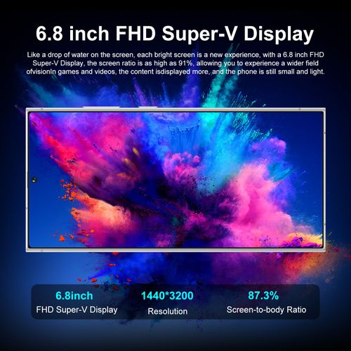 S24 Ultra 2025 Novo smartphone 5G 7.3'' alta definição Android 14 Snapdragon 8gen3 10core telefone dual SIM
