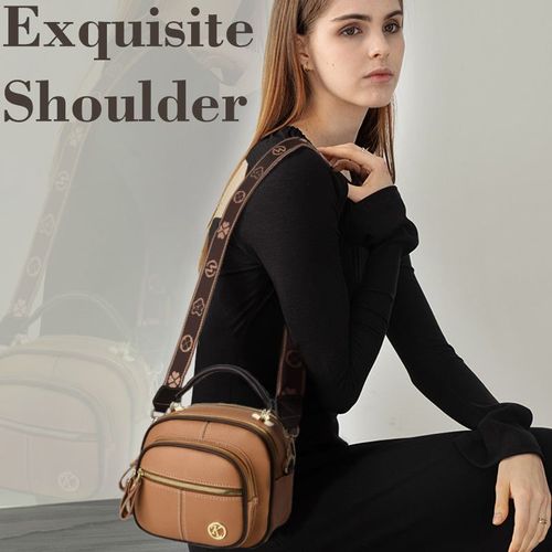 ✨Promoção quente 🎁 Bolsa de couro ajustável com alça larga e compartimento multifuncional