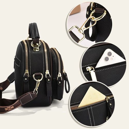 ✨Promoção quente 🎁 Bolsa de couro ajustável com alça larga e compartimento multifuncional