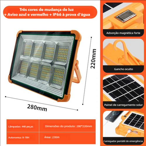 Luz Solar Portátil para Exterior