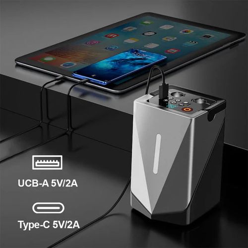 🔥Promoção Imperdível🔥 Inicializador de Bateria Multifuncional com Compressor de Ar & Soprador