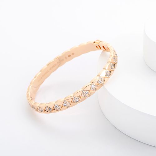 シャネルダイヤモンドタータンブレスレットローズゴールド