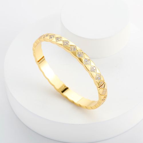 シャネルダイヤモンドタータンブレスレットゴールド