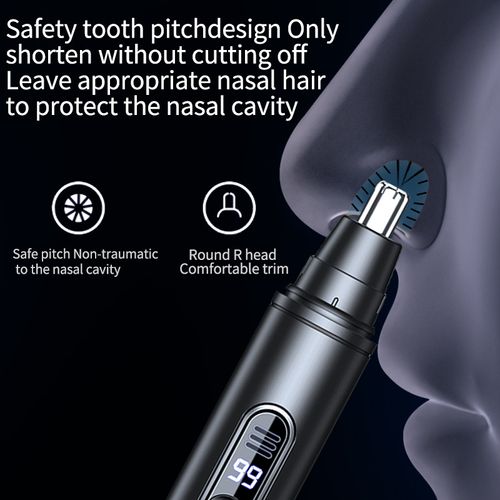 LED Digital Display Nose Hair Trimmer, Electric Men's Nose Hair Clipper with Type-C Charging