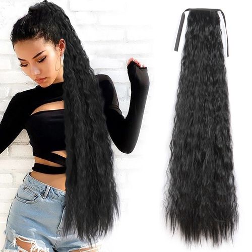 Corn-rolled Ponytail 85cm Extra-Long Tie-on Hair Extension Ponytail Wholesale / Curly Wavy Ponytail