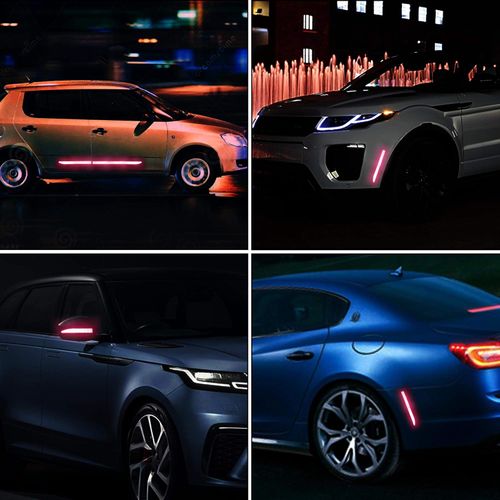 Car Rear Bumper Decoration Safety Warning Reflective Material Single Use Stick-on Decals for Vehicle Bicycle Motorcycle