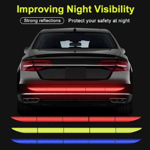 Car Rear Bumper Decoration Safety Warning Reflective Material Single Use Stick-on Decals for Vehicle Bicycle Motorcycle