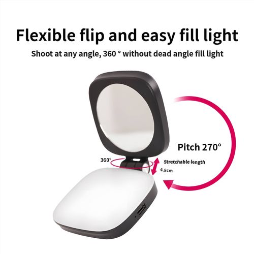 Mobile phone magnetic selfie fill light live photo mini portable makeup mirror foldable pocket light LED light