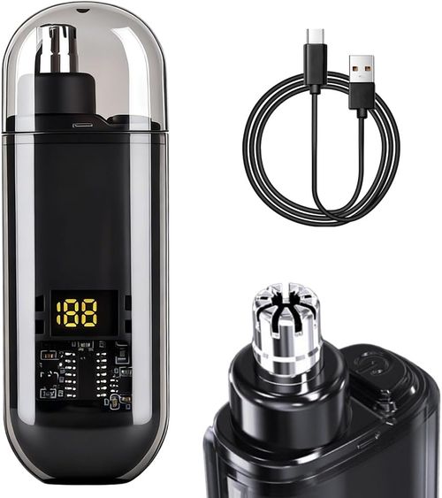 Electric Nose Hair Trimmer, Digital Display, Type-C Charging