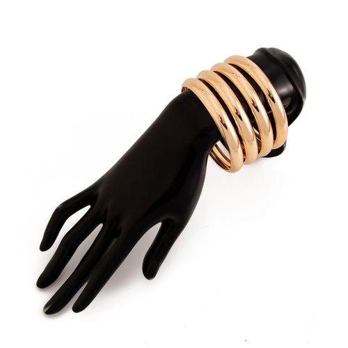 European & American Fashion Metallic Gold Glossy Women's Bracelet Set