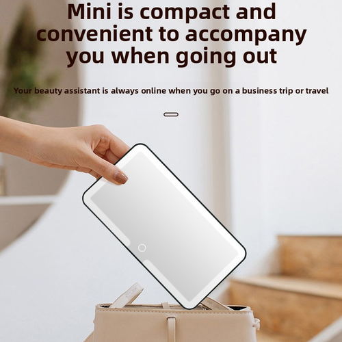 High-Definition Car-Mounted Makeup Mirror with LED Light Sun Visor Fill Light Interior Accessories Stylish Desktop Mirror