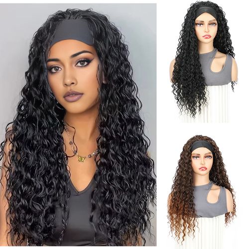 European & American Wig Headband with Curly Bob Style – Long Explosive Afro Wig
