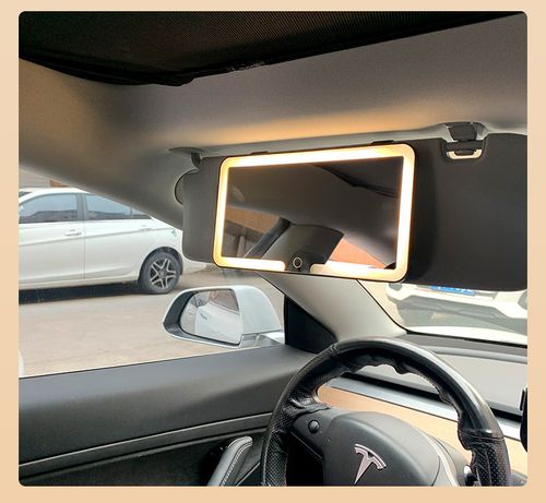 High-Definition Car-Mounted Makeup Mirror with LED Light Sun Visor Fill Light Interior Accessories Stylish Desktop Mirror