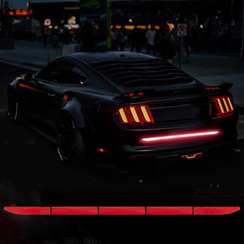 Car Rear Bumper Decoration Safety Warning Reflective Material Single Use Stick-on Decals for Vehicle Bicycle Motorcycle