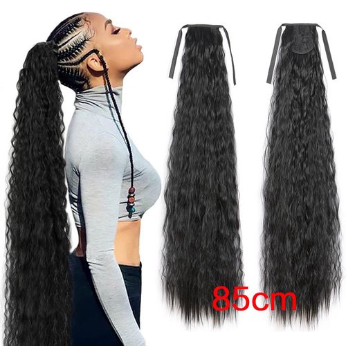 Corn-rolled Ponytail 85cm Extra-Long Tie-on Hair Extension Ponytail Wholesale  Curly Wavy Ponytail