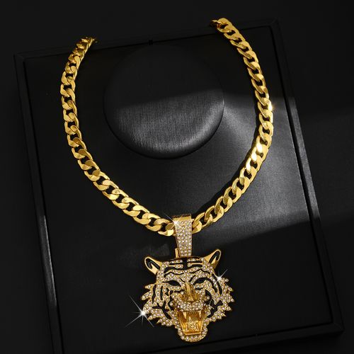 Exquisite Personalized Crystal-Studded Cuban Chain Alloy Necklace