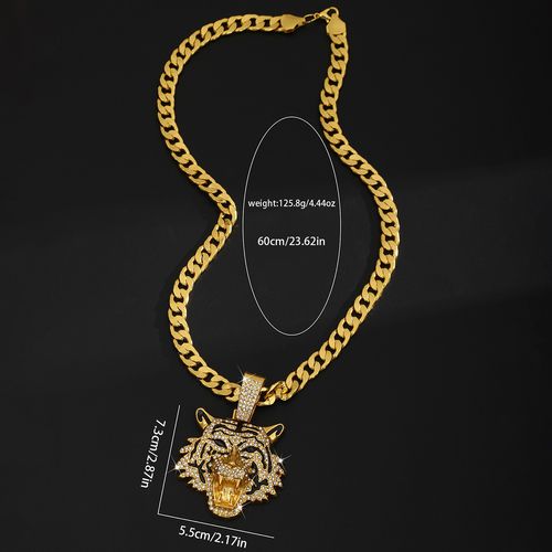 Exquisite Personalized Crystal-Studded Cuban Chain Alloy Necklace