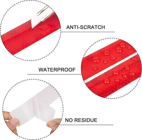 Car Rear Bumper Decoration Safety Warning Reflective Material Single Use Stick-on Decals for Vehicle Bicycle Motorcycle