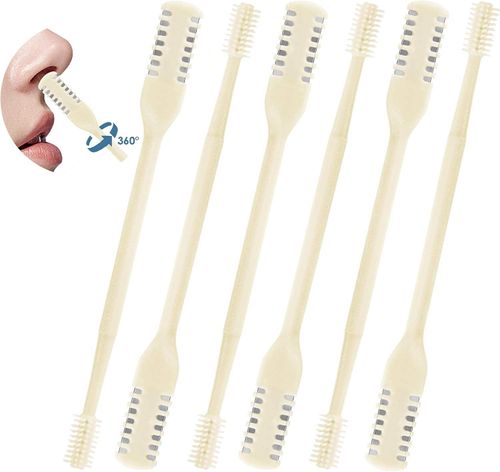 Hot Seller Colorful 2-in-1 Nasal Cutter Upgrade Double Sided Nose Knife 360 Nostril Hair Remover Tool Soft Trimmer Cleaning Brush