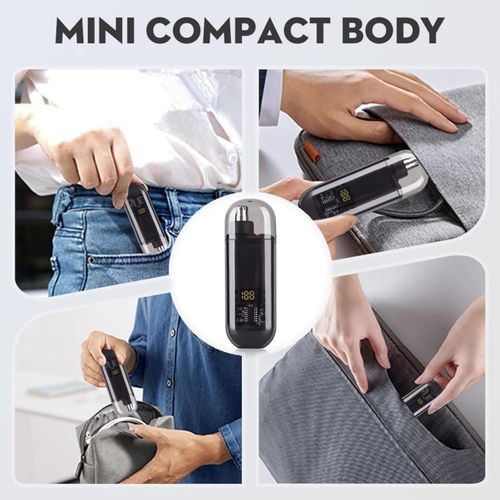 Electric Nose Hair Trimmer, Digital Display, Type-C Charging