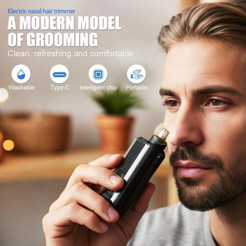 Electric Nose Hair Trimmer, Digital Display, Type-C Charging