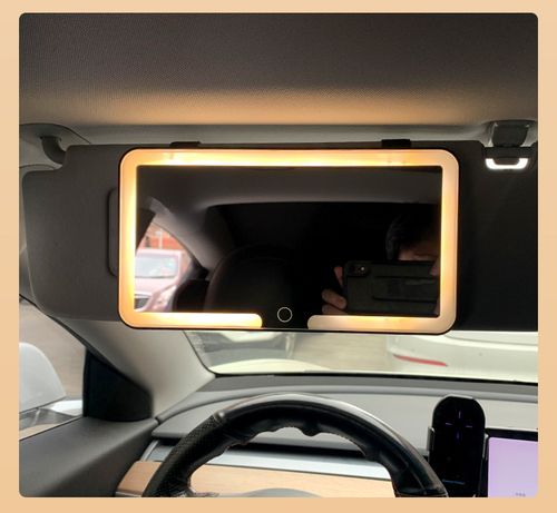 High-Definition Car-Mounted Makeup Mirror with LED Light Sun Visor Fill Light Interior Accessories Stylish Desktop Mirror