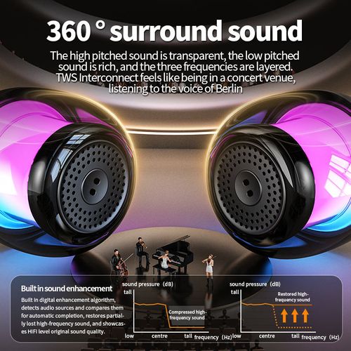 Finger Tip Stress Relief Spinner Wireless Speaker Portable Mini Speaker with RGB Lights and SD Card Support