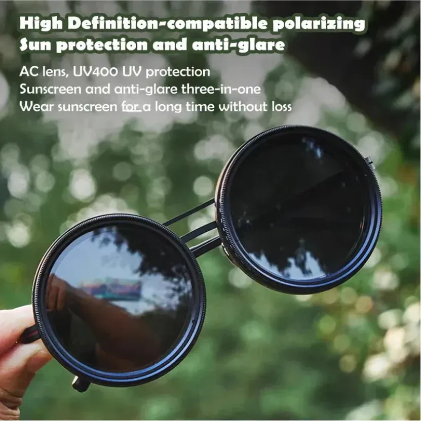 Dude if you are into outdoor activities, then you are definitely gonna need these sunglasses with Adjustable Tint Polarized Round Sunglasses