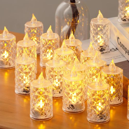 Flame-Free Crystal LED Candles | Create Instant Romantic Warm Ambiance Safely