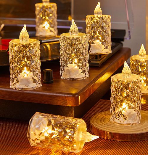 Flame-Free Crystal LED Candles | Create Instant Romantic Warm Ambiance Safely