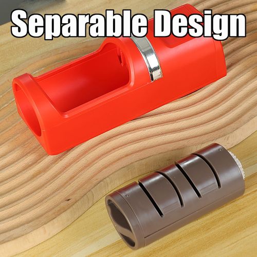 USB Rechargeable Electric Knife Sharpener, One Button Automatic Kitchen Blade Sharpener with Coarse & Fine Grinding Slots, Portable Professional Knife Sharpening Tool for All Kitchen Knives