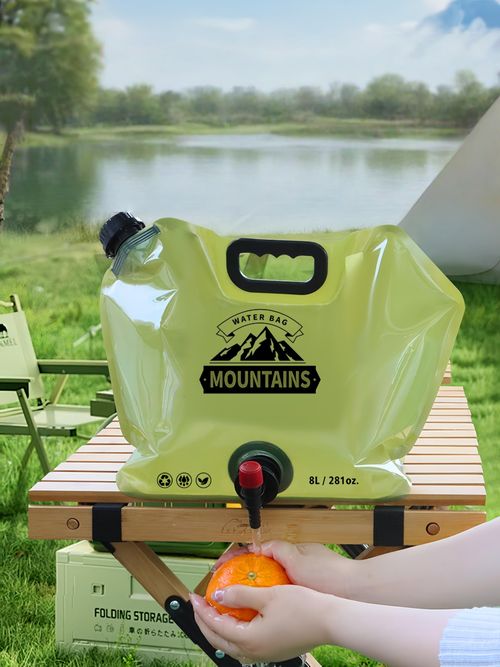 Portable 8L Collapsible Water Bag with Tap, Ideal for Camping, Hiking & Outdoor Water Storage