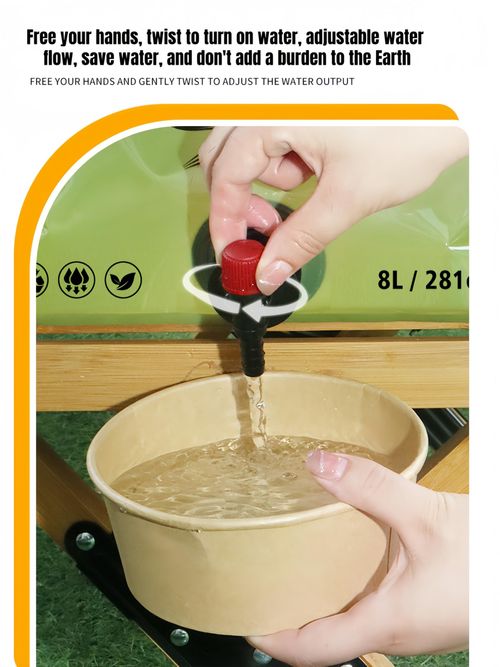 Portable 8L Collapsible Water Bag with Tap, Ideal for Camping, Hiking & Outdoor Water Storage